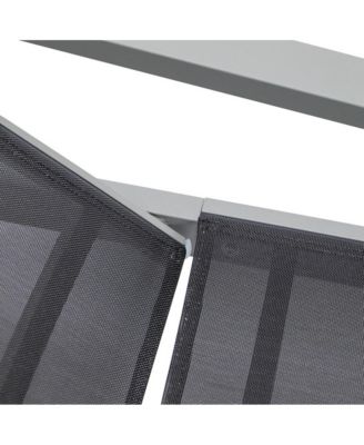 Marlin Patio Chaise Lounge Chair With Armrests in Grey Aluminum Frame