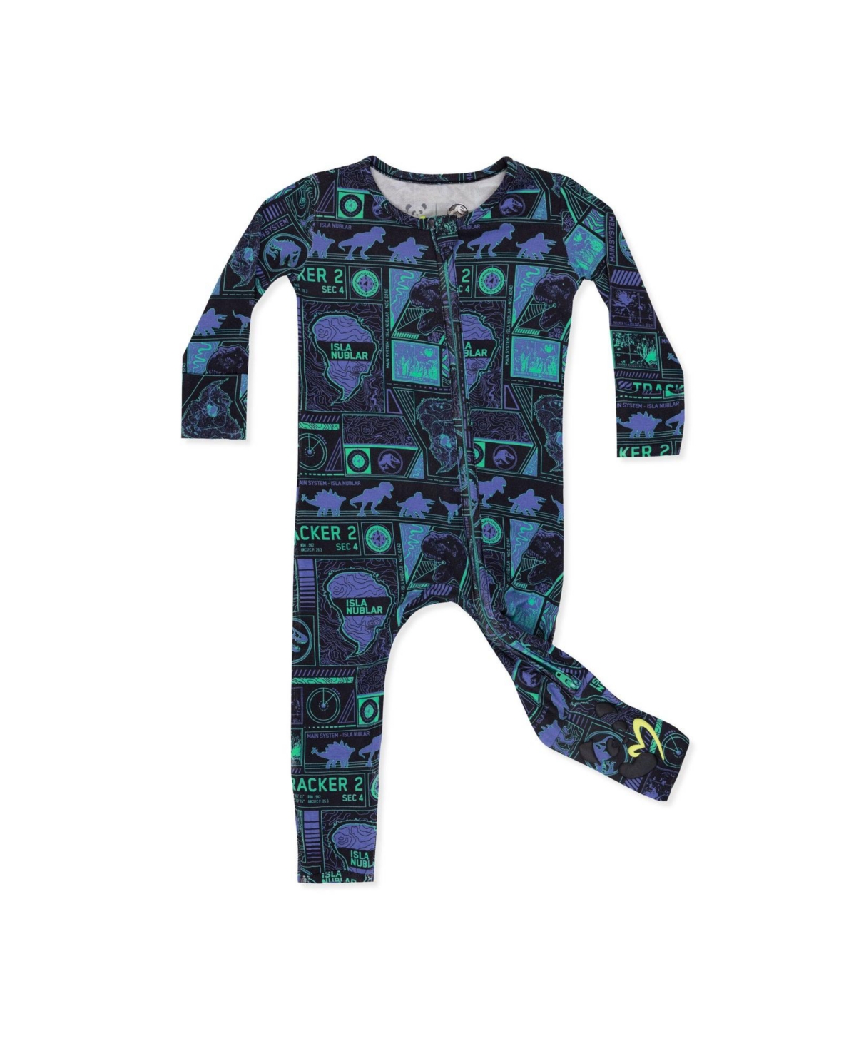 Bellabu Bear Unisex Jurassic Park: Tracker Convertible Footie In Blue