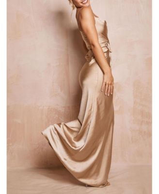 Women's Cami Cowl Front Satin Bridesmaid Dress