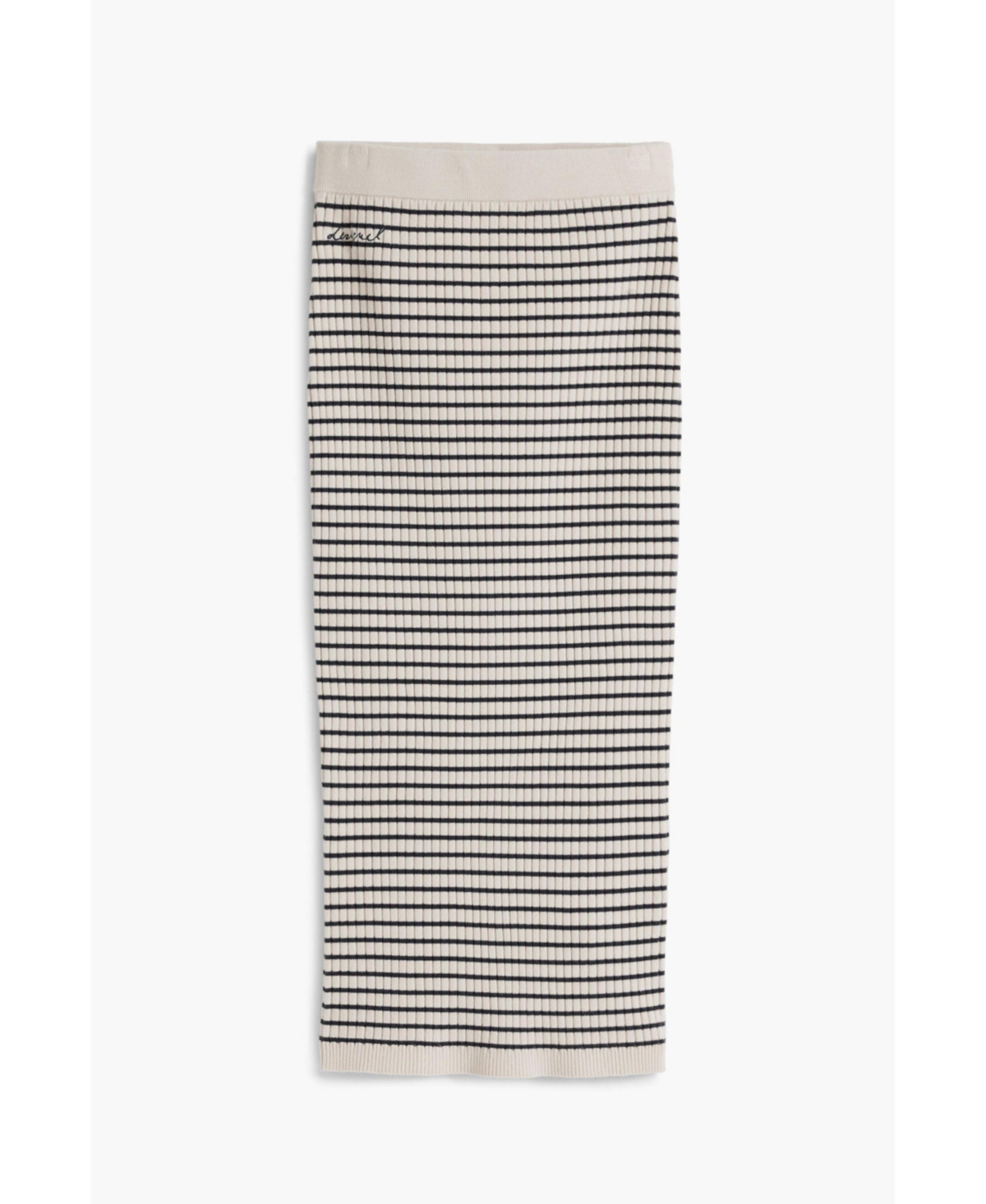 Desigual Stripe Rib Midi Sweater Skirt In Animal Print