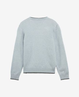 Boy's Moto Ribbing Detail Crew Neck Sweater