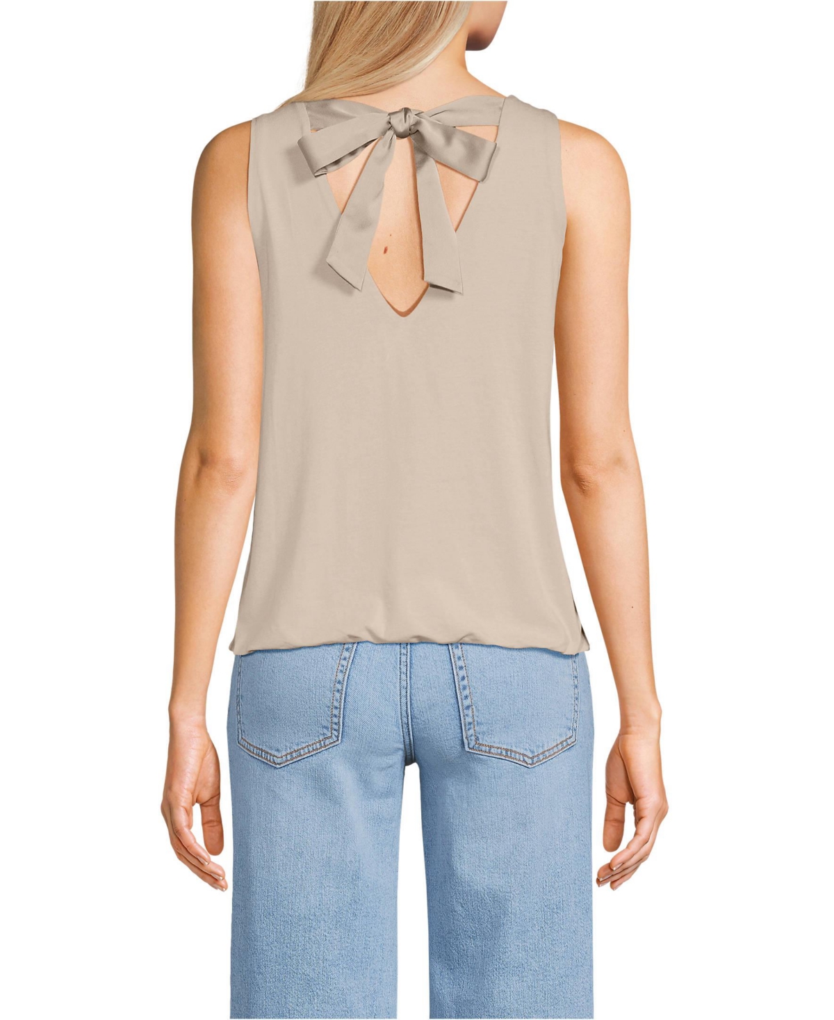 Lands' End Women's Lightweight Jersey Blouson Vneck Tank
