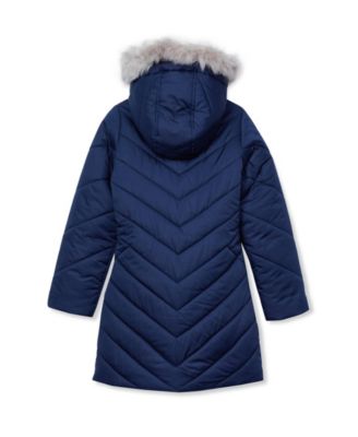 Girls Water Resistant Velour Parka
