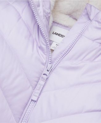 Girls Water Resistant Velour Parka