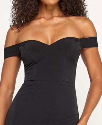 Juniors' Lace-Up Back Long Gown