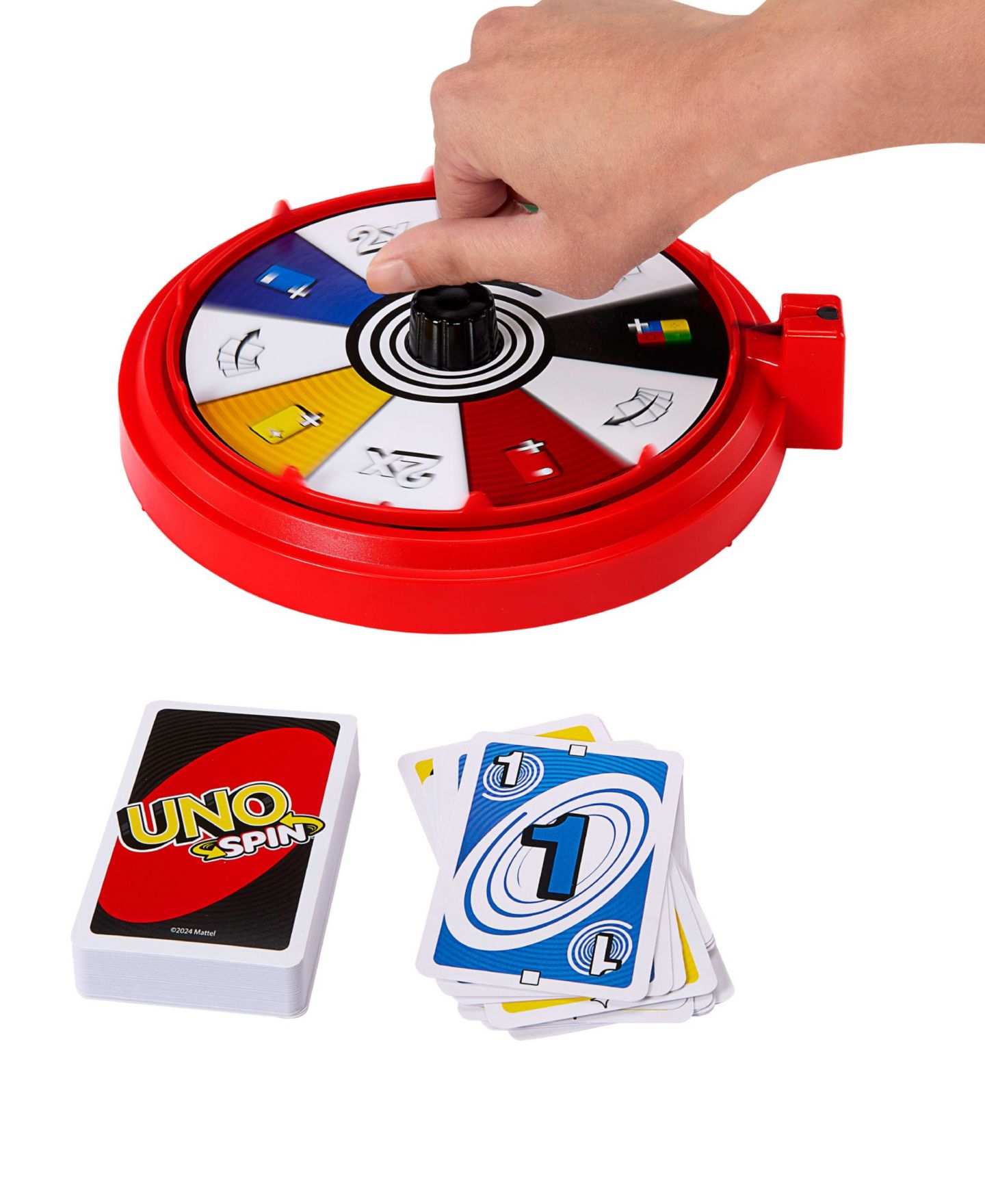 Детская карточная игра Mattel UNO Spin Card Game for Kid, Adult and Family Nights, Classic Play — фото 4