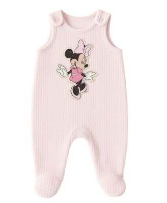 Baby Girls' Minnie Mouse Overall and Top, 2-Piece Set