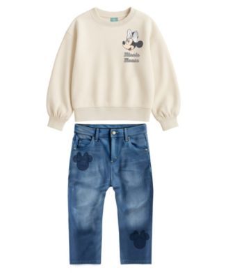 Disney - Baby Girls 2-Piece Minnie Top and Denim Pants Set