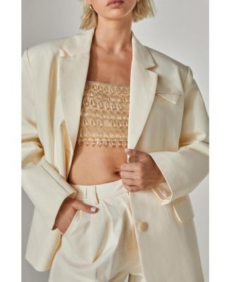 Women's Twill Oversized Tailored Blazer