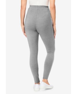 Plus Size Within Stretch-Cotton Knit Pull-On Pocket Leggings