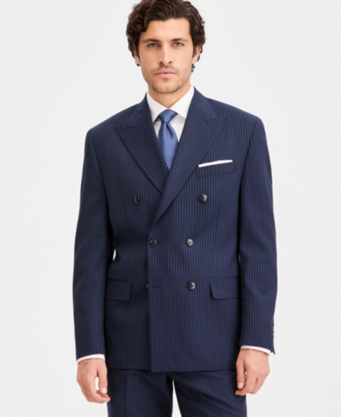 Мужские куртки Michael Kors Men's Classic-Fit Pinstripe Double-Breasted Suit Separate Jacket