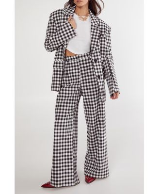 Women's Gingham Tailored Blazer