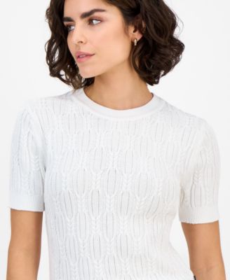 Women's Cotton Cable-Knit Sweater