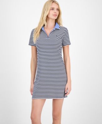 Women's Striped Polo Dress