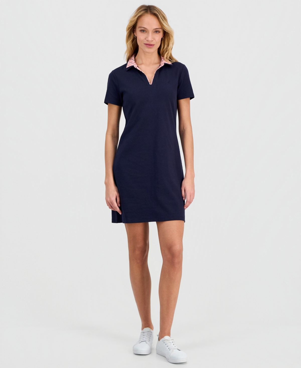 Nautica Jeans Women's Cotton Double-Collar Polo Dress