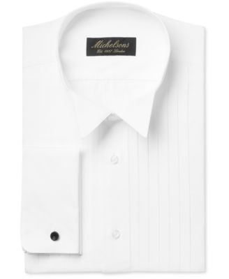 Michelsons - Dress Shirt, Pleated Point Boxed Tuxedo Long Sleeve Shirt