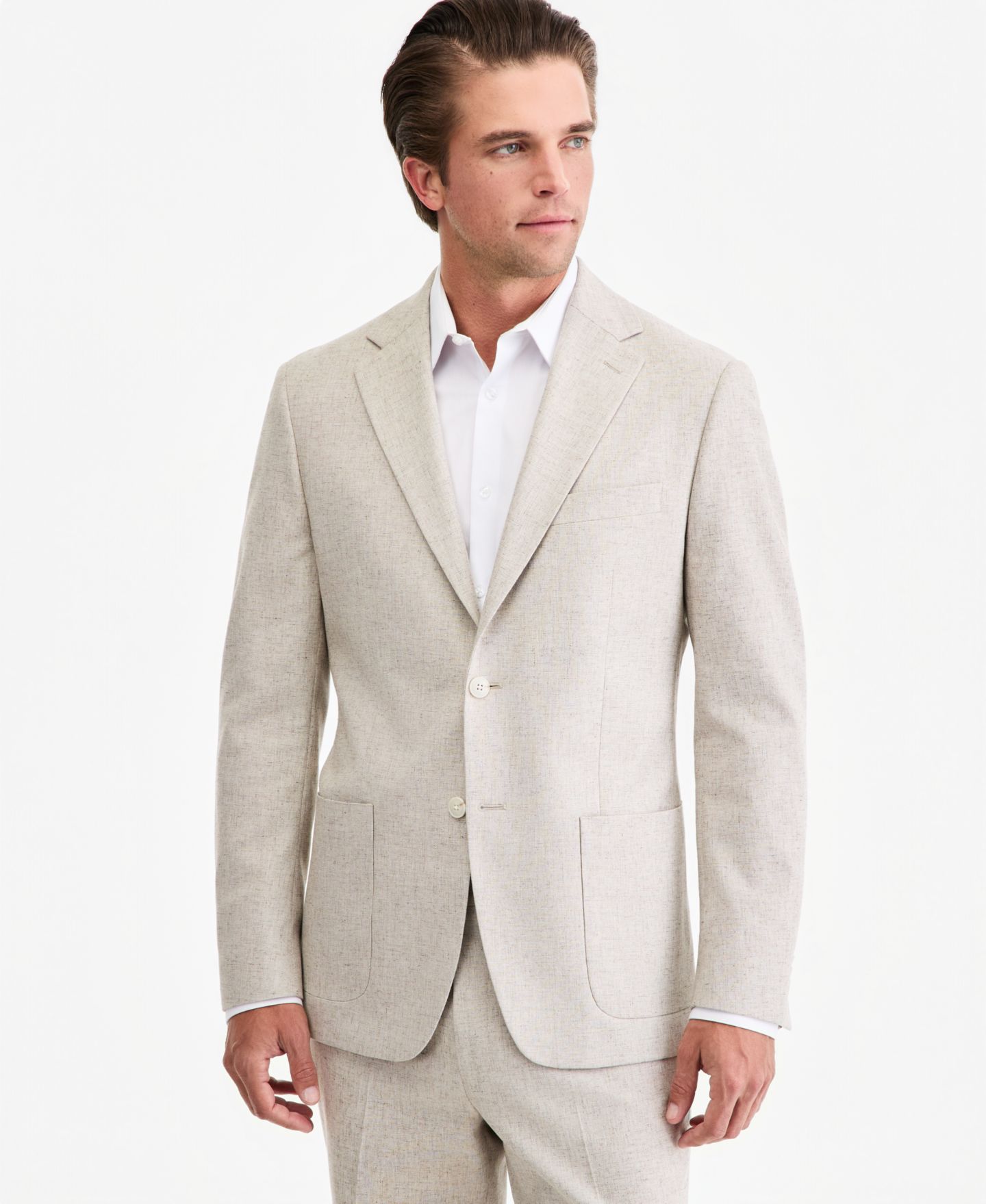 Мужская куртка Michael Kors Classic-Fit Tan Texture Suit Separate, цвет: Рыжевато-коричневый — фото 1