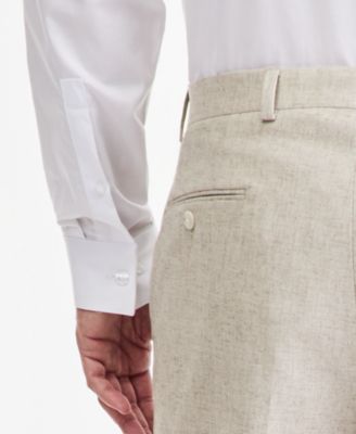 Men's Regular-Fit Tan Texture Suit Separate Pants