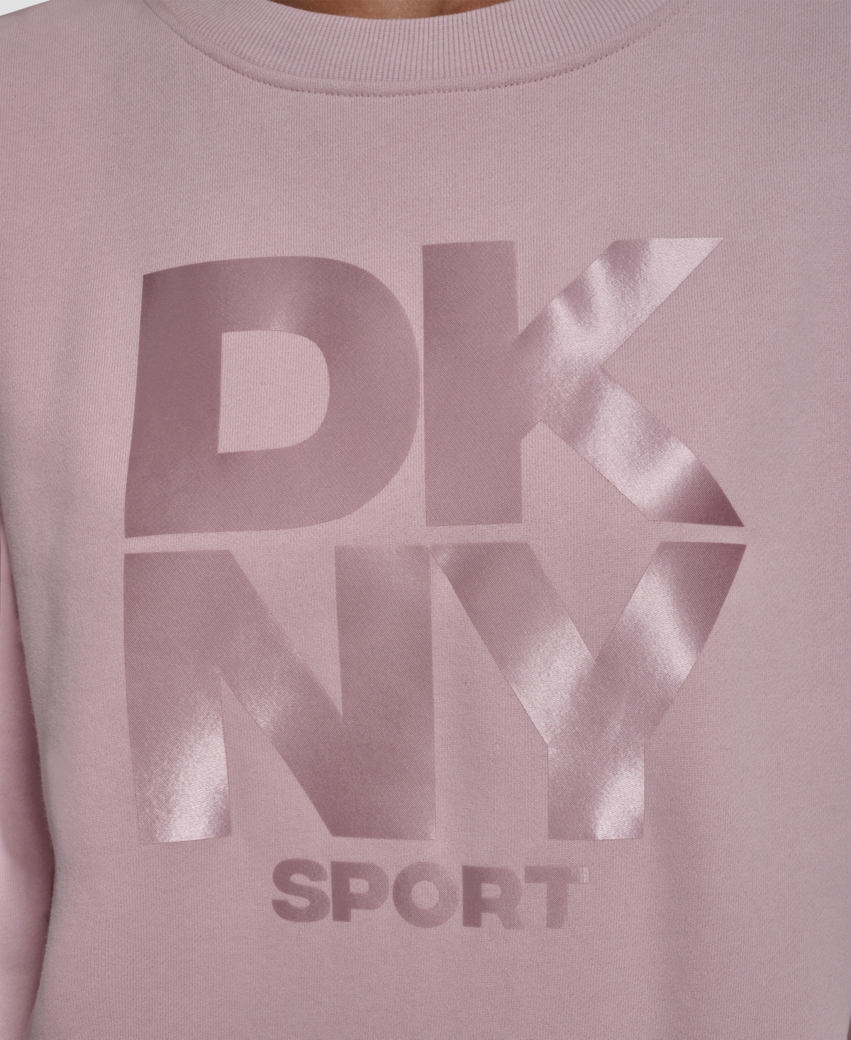 Dkny Women's Transfer Logo Crew Neck Sweatshirt In Pink