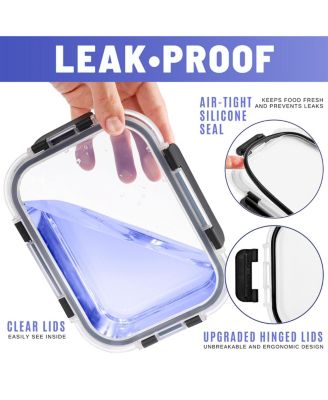 16 Piece Rectangular (1040ml/ 35oz/ 4.4cups) Glass Meal Prep Containers with Airtight Lids - Preserves Freshness, Oven Safe, durable, BPA-free