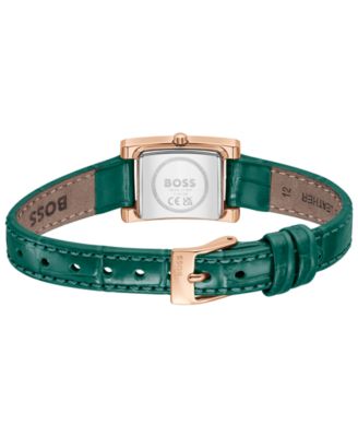 Women's Lucy Precious Quartz Basic Mini Green Leather Watch, 18.50mm