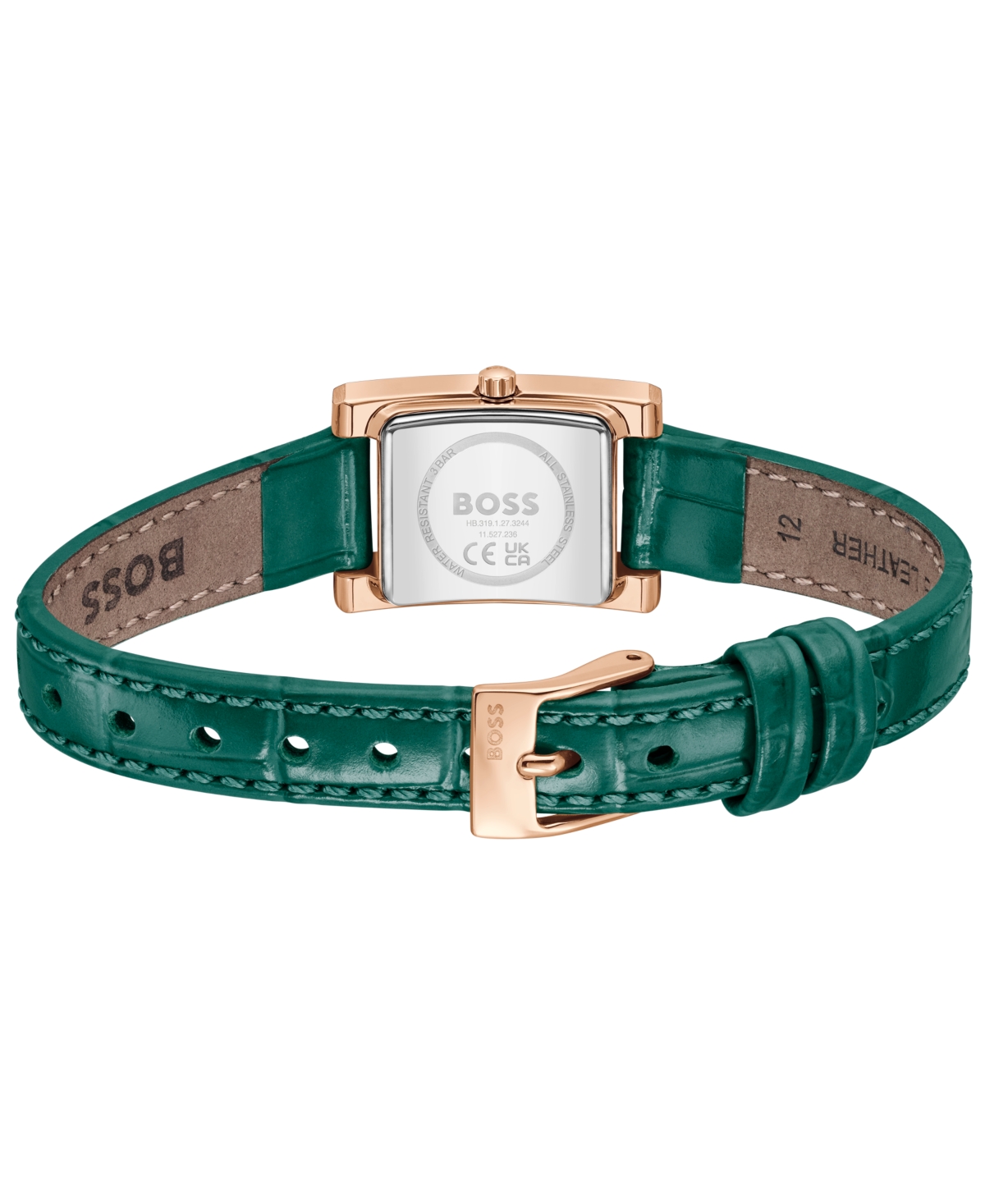 Hugo Boss Women's Lucy Precious Quartz Basic Mini Green Leather Watch, 18.50mm In Green