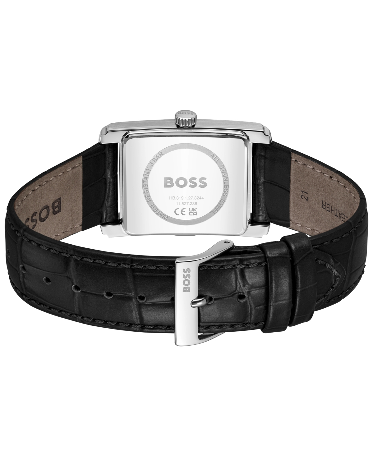Hugo Boss Boss Principle Dress Leather Strap Watch, 28mm X 7.8mm In Black