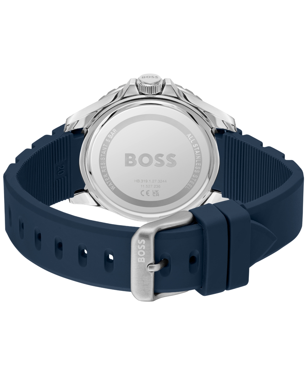 Hugo Boss Men's Troper Sport Quartz Basic Calendar Blue Silicone Watch, 42mm In Blue