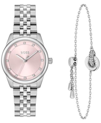 Women's Graceful Precious Giftset Quartz Basic Stainless Steel Watch, 32mm