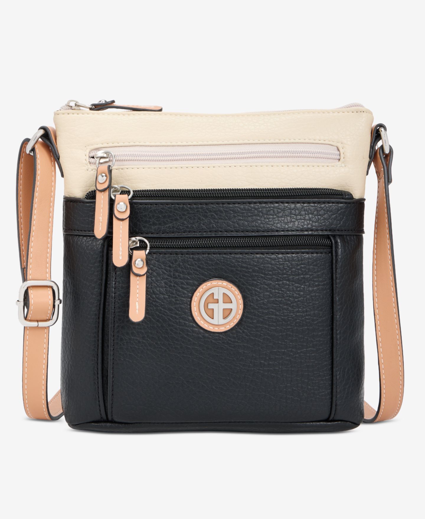 Женская сумка Giani Bernini Colorblock Pebble Crossbody, цвет: Чёрный — фото 1