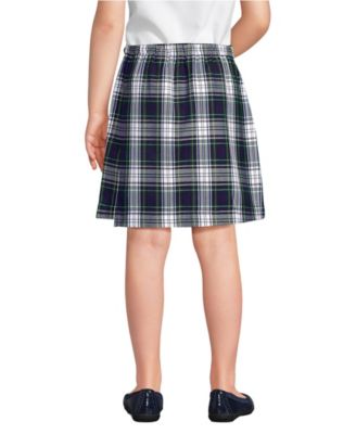 Big Girls School Uniform Plaid A Line Tab Skort Top of Knee