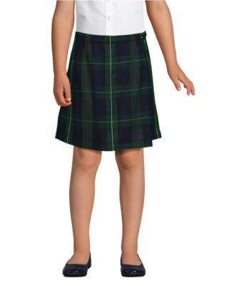 Big Girls School Uniform Plaid A Line Tab Skort Top of Knee