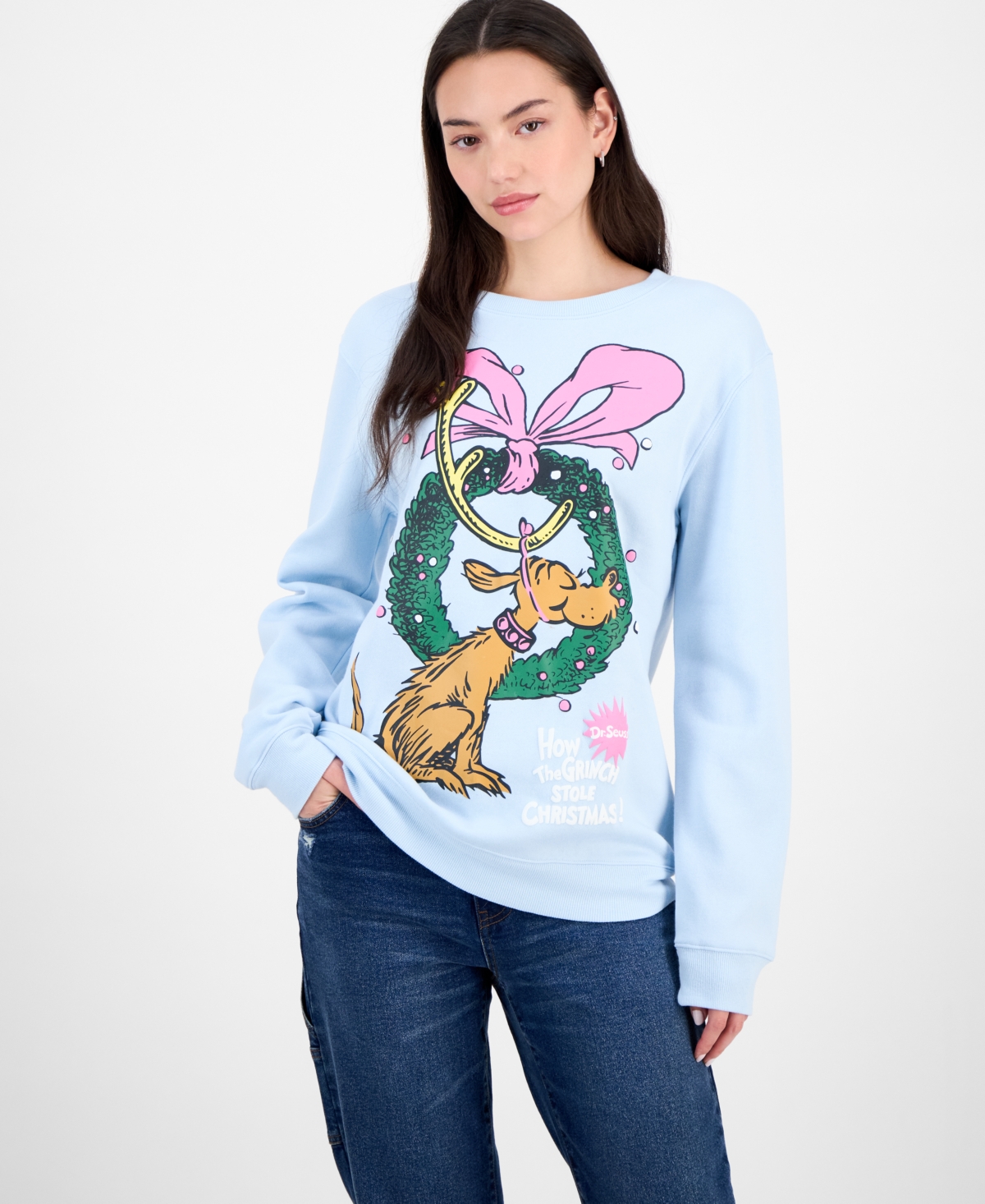 Love Tribe Juniors' Max The Grinch Holiday Graphic Sweatshirt