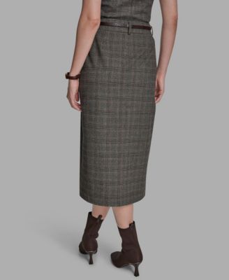 Women's Belted Midi Skirt