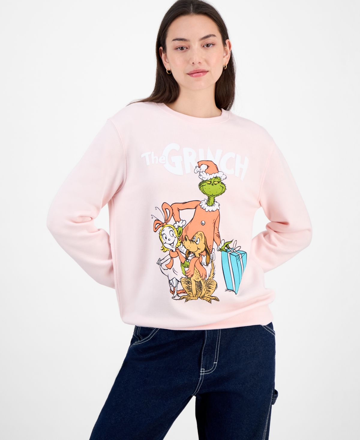 Love Tribe Juniors' The Grinch Holiday Graphic Sweatshirt