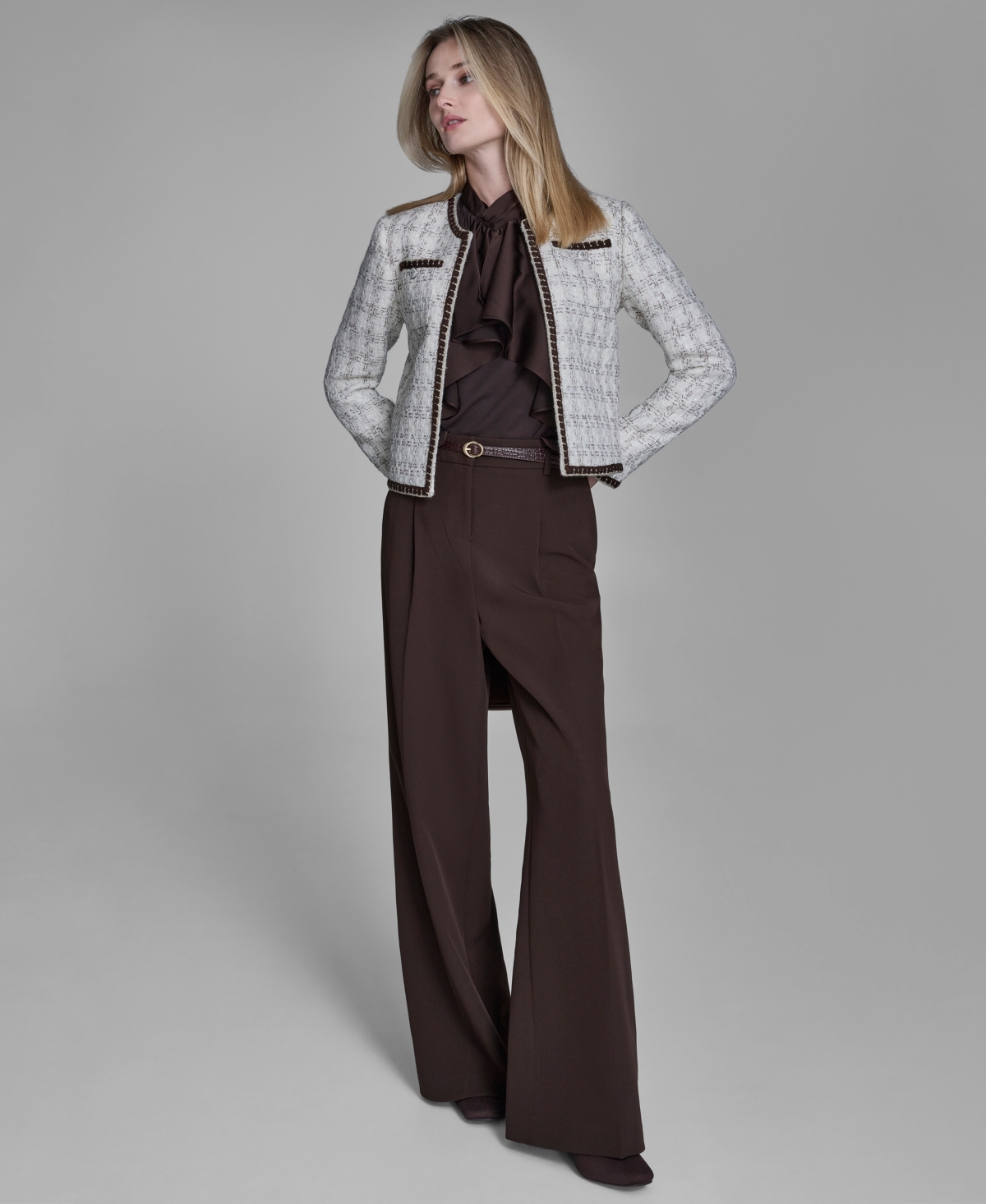 Bcbg Women's Tweed Open-Front Jacket