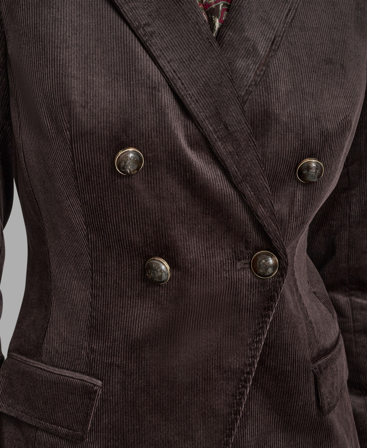 Bcbg Women's Corduroy Double Breasted Jacket In Brown