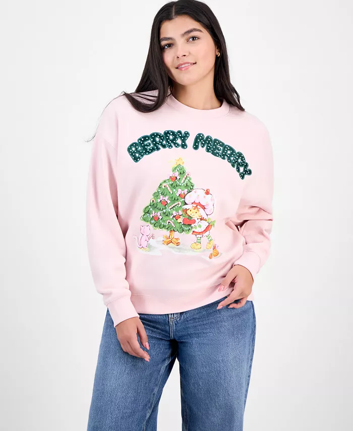 Strawberry Shortcake Juniors' Berry Merry Fleece Sweatshirt