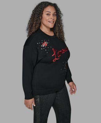 Plus Size Embellished Amour Sweater