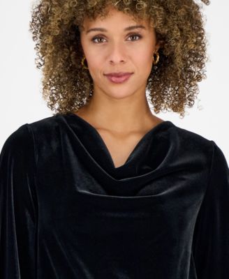 Women's Velvet Bell-Sleeve Top