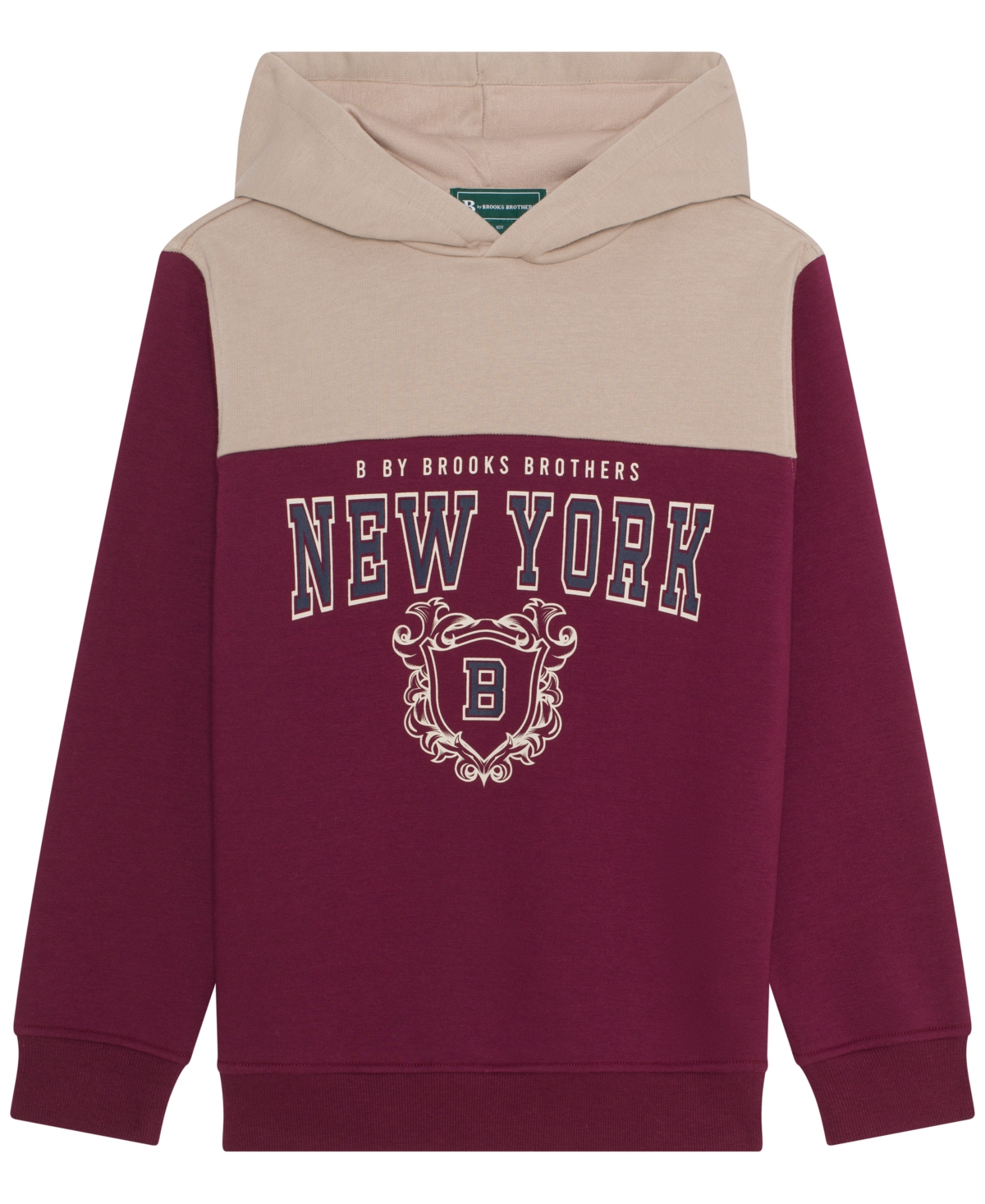 B By Brooks Brothers Kids' Boys 8-20 New York Logo Hoodie In Burgundy