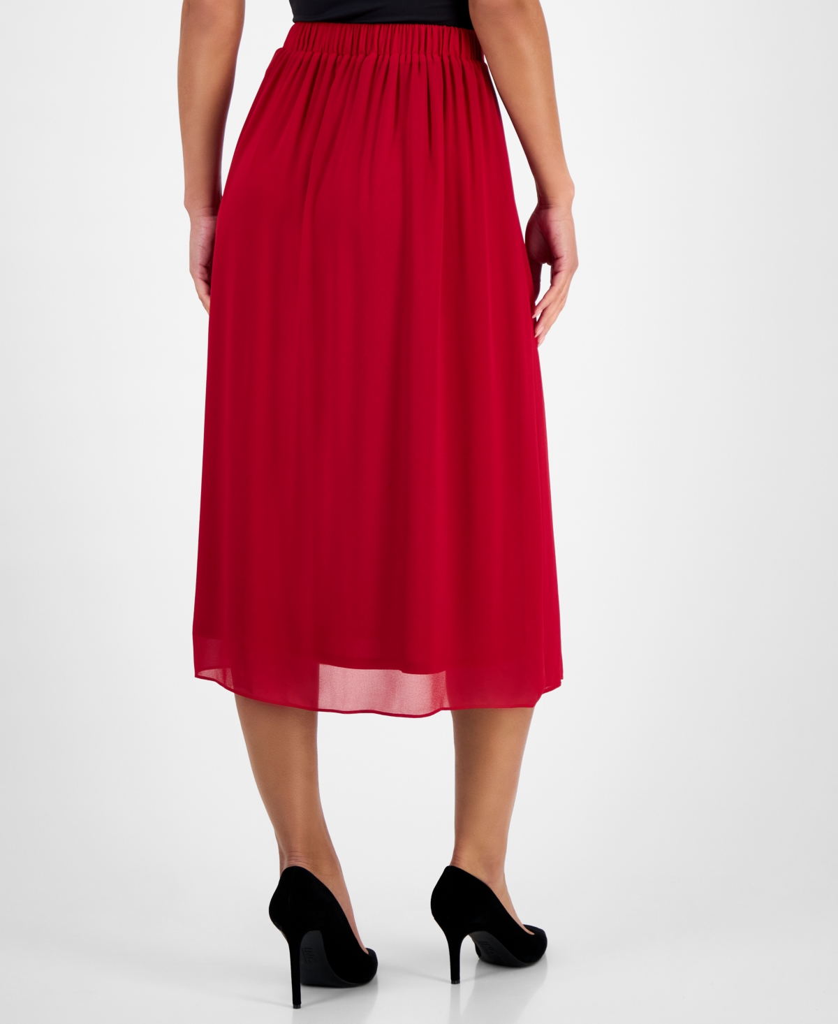 Kasper Women's Pleated Pull-on Skirt, Regular & Petite In Red
