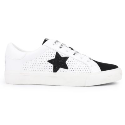 Grande - White Black Rhinestones Women's's Sneaker by
