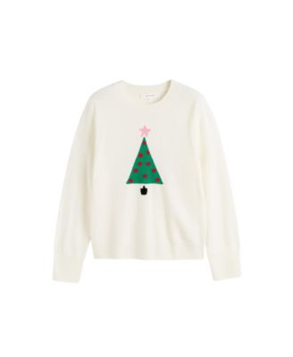 Women's Wool-Cashmere Xmas Tree Sweater