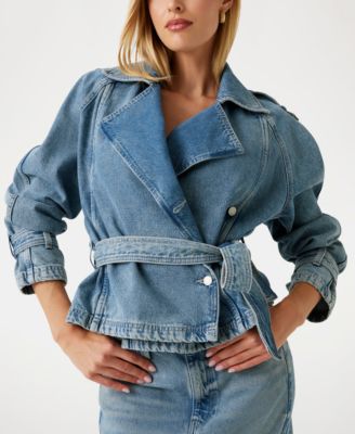 GUESS - Women's Runa Denim Biker Jacket