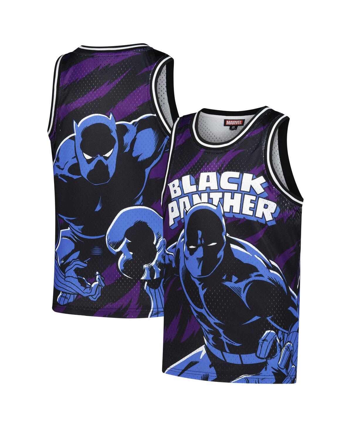 Lids Big Boys and Girls Black Panther Print Mesh Fashion Jersey