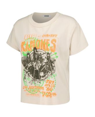 Women's White The Ramones Civic Auditorium Reverse Girlfriend T-Shirt