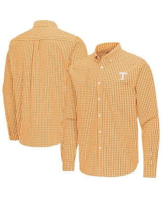 Antigua - Men's Tennessee Orange Tennessee Volunteers Ellis Woven Tri-Blend Long Sleeve Button-Down Shirt