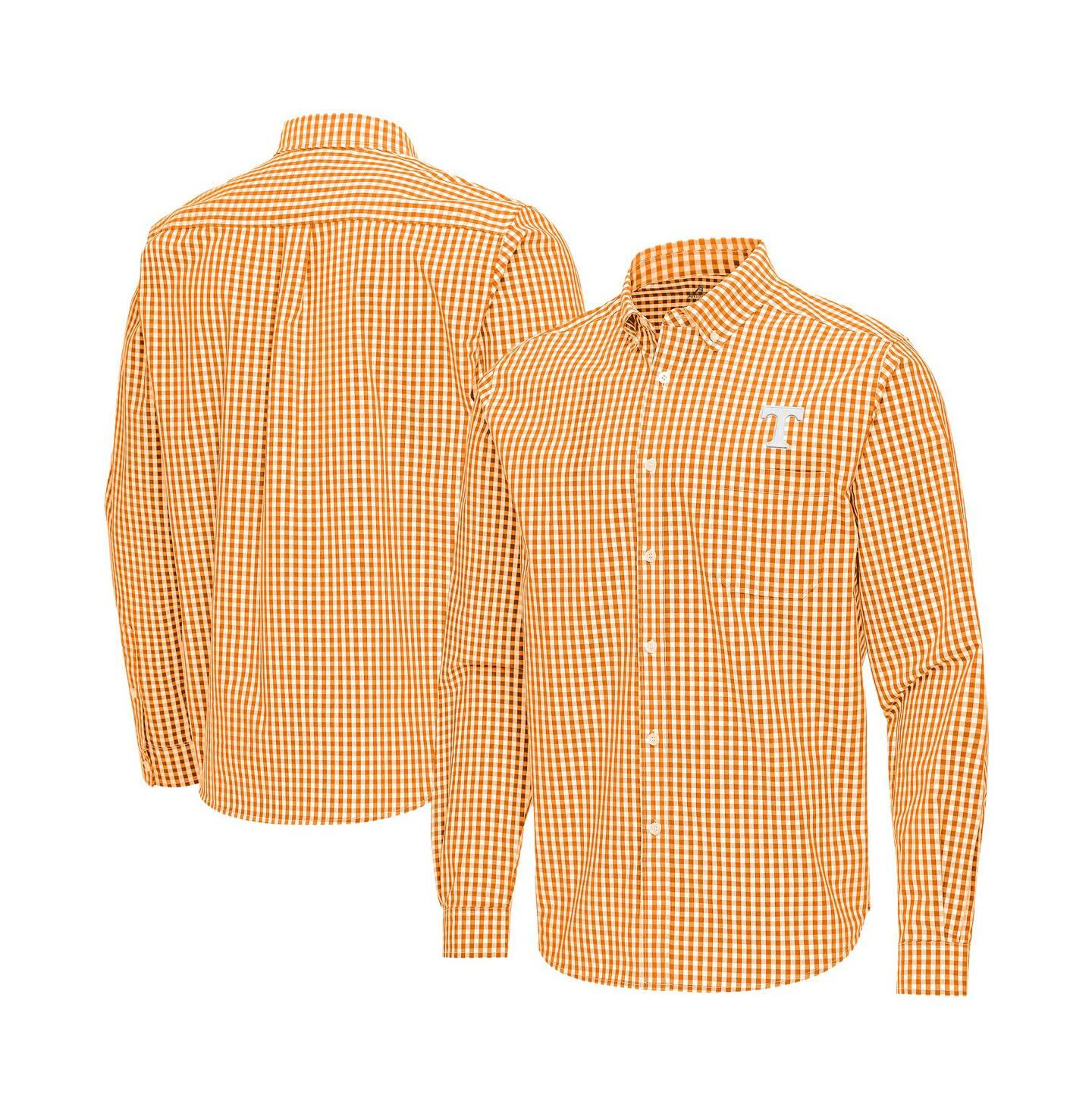 Мужская рубашка Antigua Tennessee Orange Tennessee Volunteers Ellis Woven Tri-Blend Long Sleeve Button-Down — фото 1
