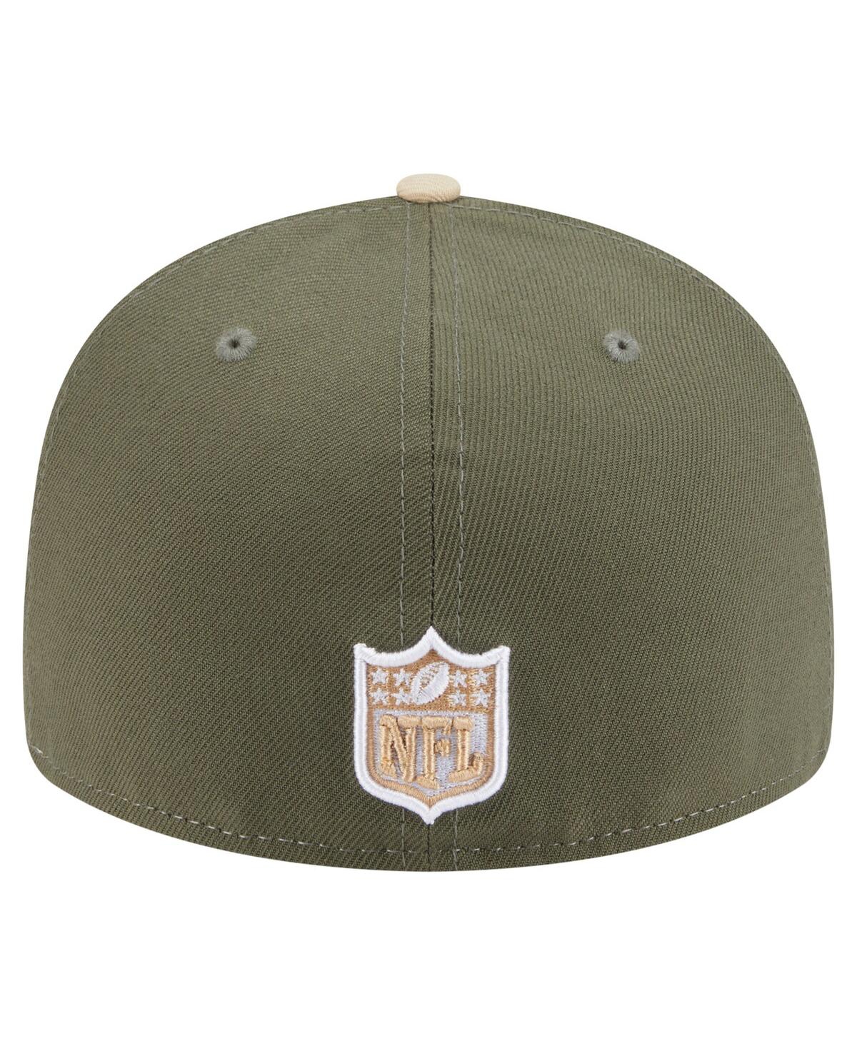 New Era Men'sâ Light Beige/olive Minnesota Vikings Two-tone Color Pack Split Panel 59fifty Fitted Hat In Green